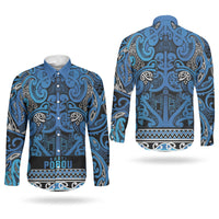 Aotearoa Iwi Ngati Porou Couples Matching Puletasi and Long Sleeve Button Shirt Maori Wharenui House Tribal Pattern LT9 - Polynesian Pride
