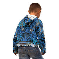 Aotearoa Iwi Ngati Porou Kid Hoodie Maori Wharenui House Tribal Pattern LT9 - Polynesian Pride