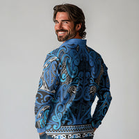 Aotearoa Iwi Ngati Porou Long Sleeve Polo Shirt Maori Wharenui House Tribal Pattern LT9 - Polynesian Pride