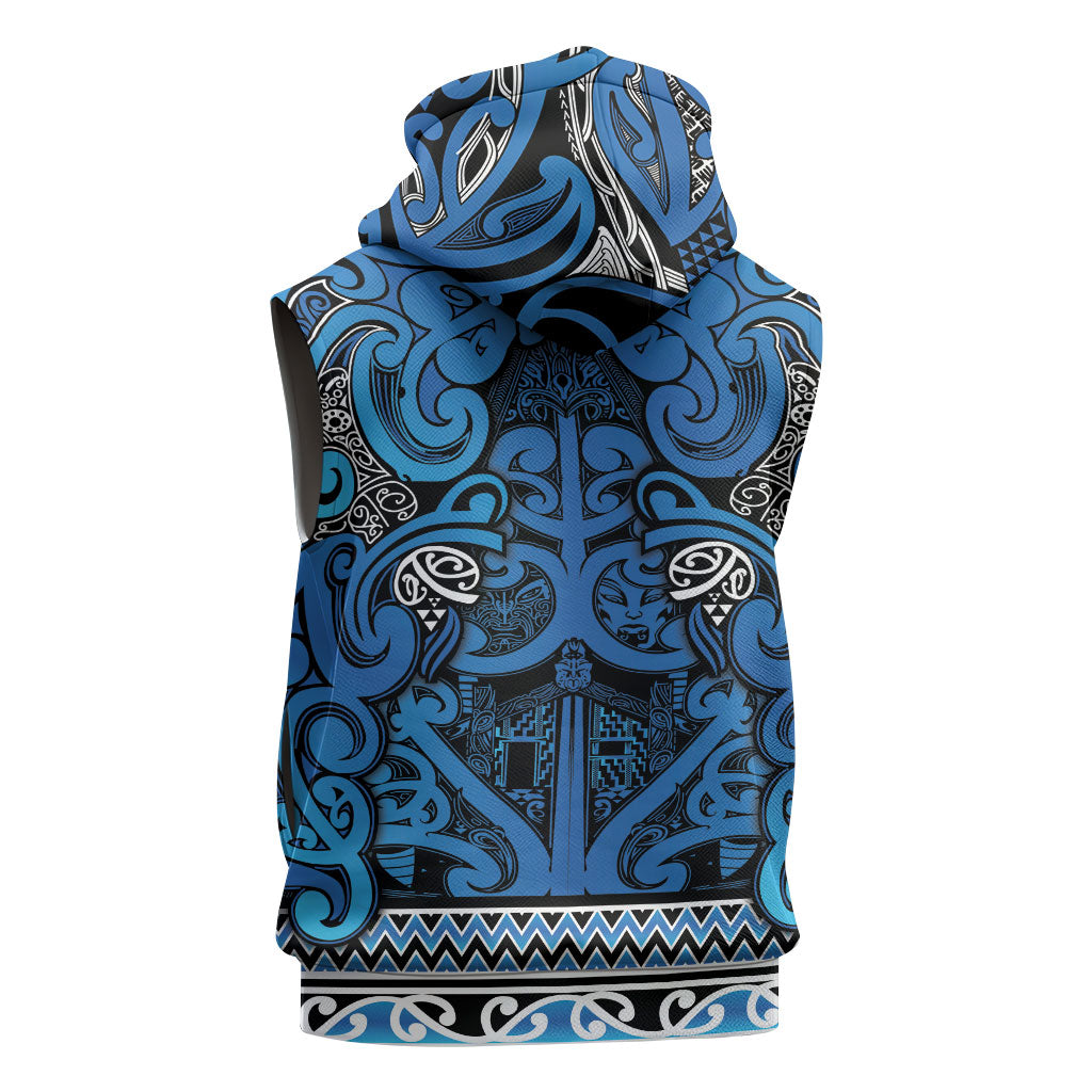 Aotearoa Iwi Ngati Porou Sleeveless Hoodie Maori Wharenui House Tribal Pattern LT9 - Polynesian Pride