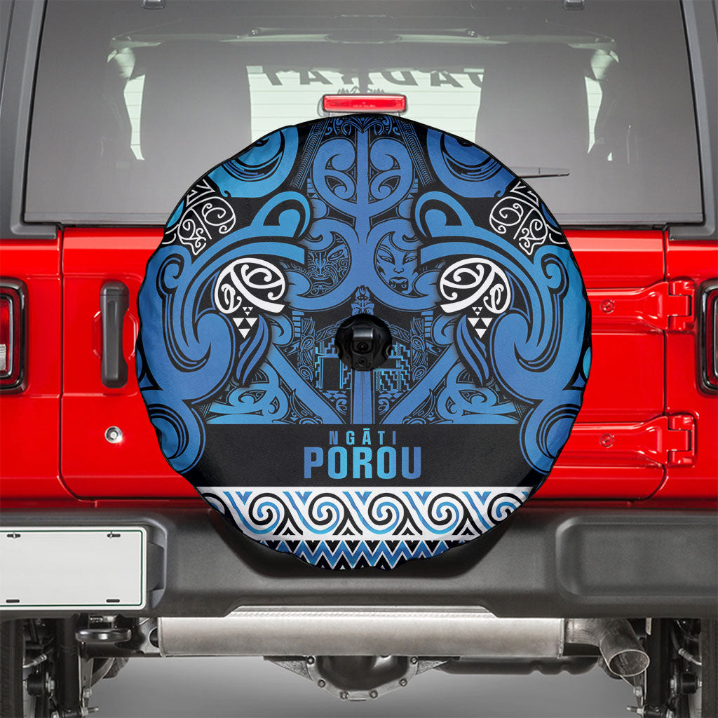 Aotearoa Iwi Ngati Porou Spare Tire Cover Maori Wharenui House Tribal Pattern LT9 - Polynesian Pride