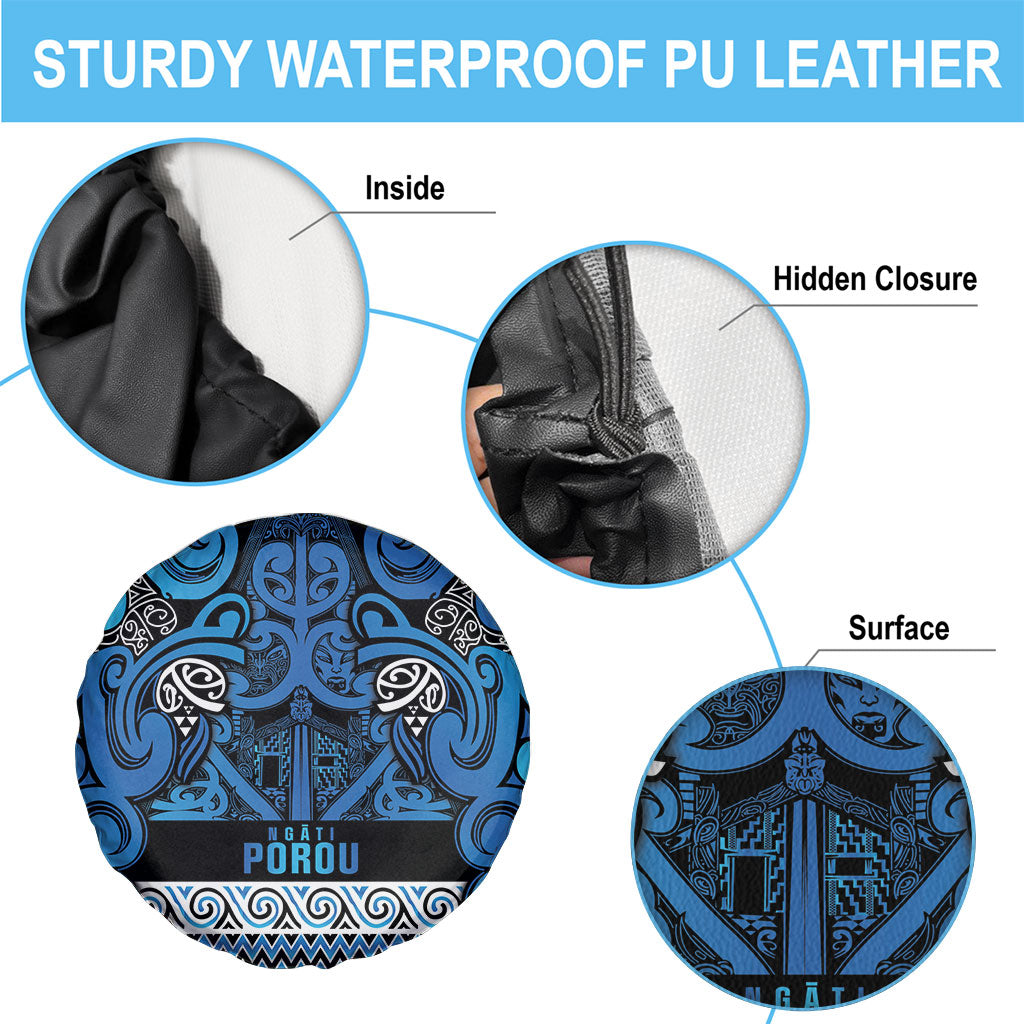 Aotearoa Iwi Ngati Porou Spare Tire Cover Maori Wharenui House Tribal Pattern LT9 - Polynesian Pride