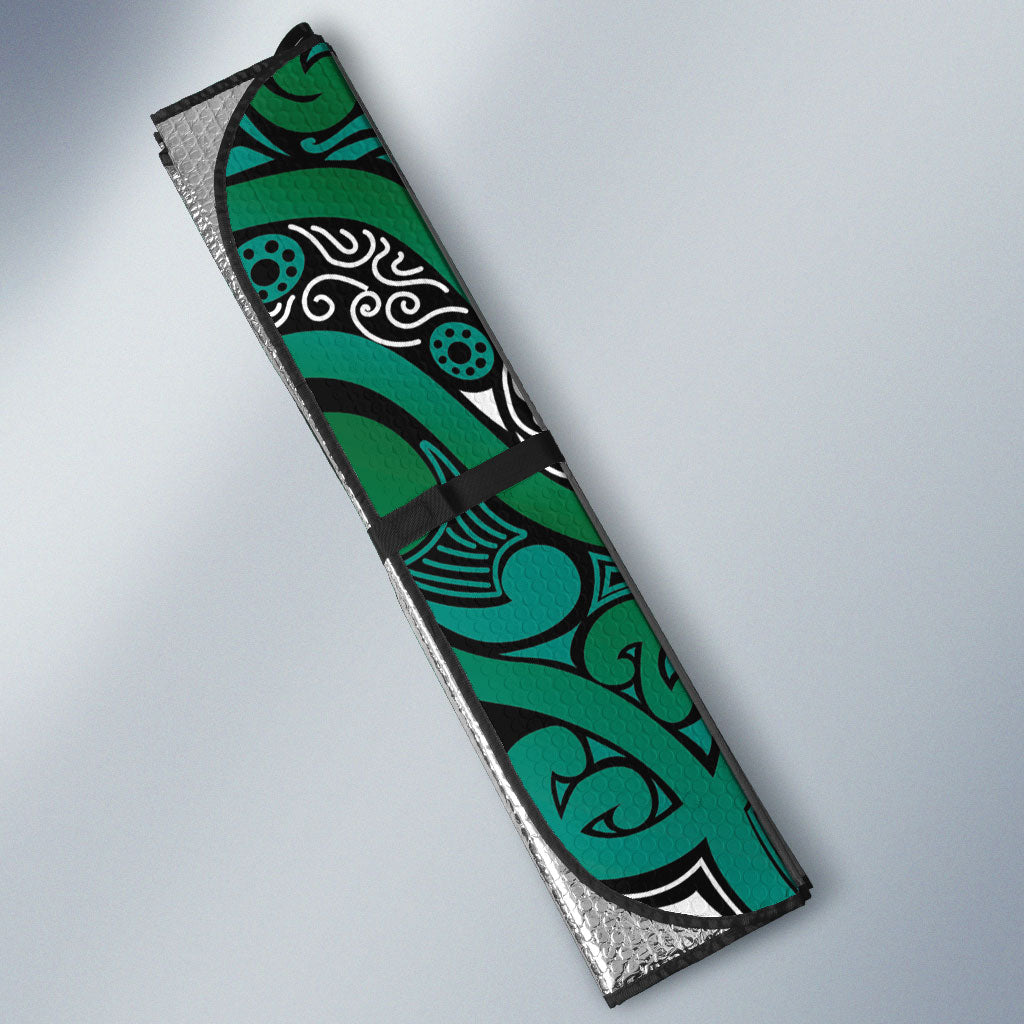 Aotearoa Iwi Ngai Tahu Auto Sun Shade Maori Wharenui House Tribal Pattern LT9 - Polynesian Pride