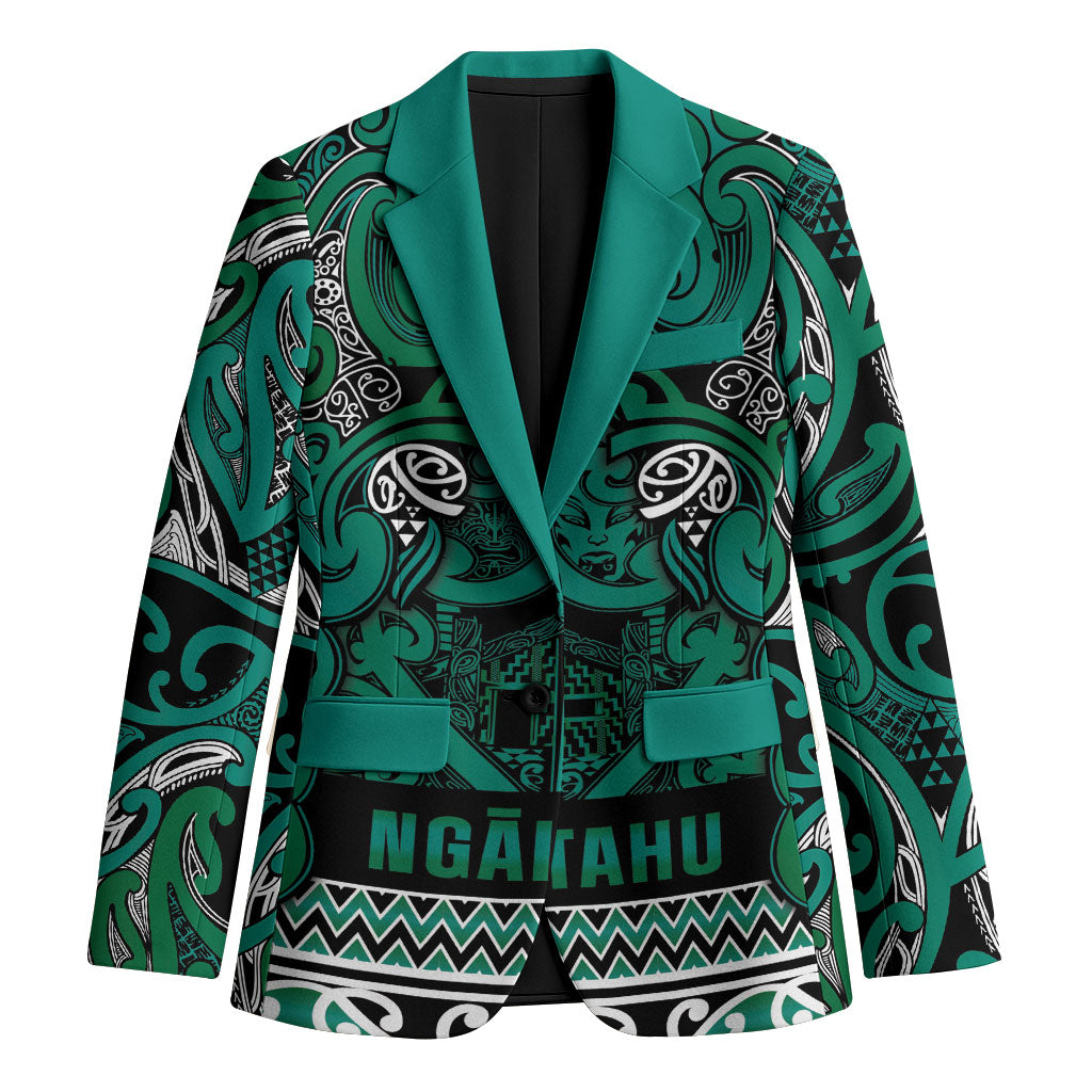 Aotearoa Iwi Ngai Tahu Blazer Maori Wharenui House Tribal Pattern LT9 Unisex Turquoise - Polynesian Pride