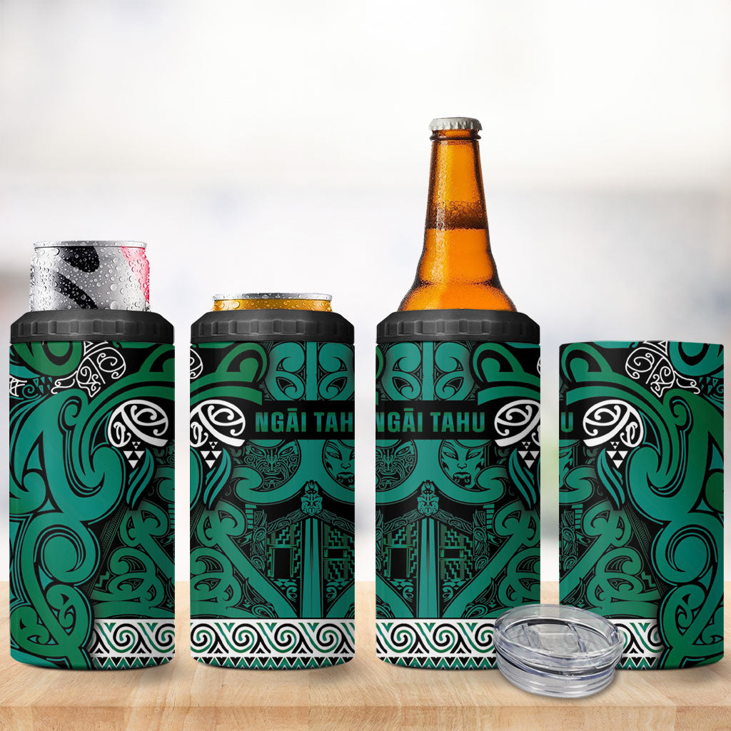 Aotearoa Iwi Ngai Tahu 4 in 1 Can Cooler Tumbler Maori Wharenui House Tribal Pattern LT9 - Polynesian Pride