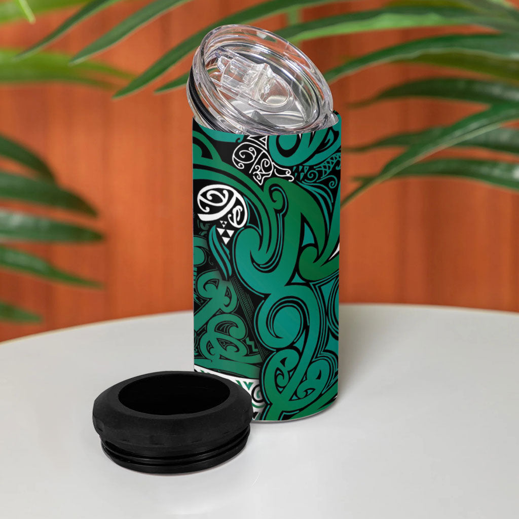 Aotearoa Iwi Ngai Tahu 4 in 1 Can Cooler Tumbler Maori Wharenui House Tribal Pattern LT9 - Polynesian Pride