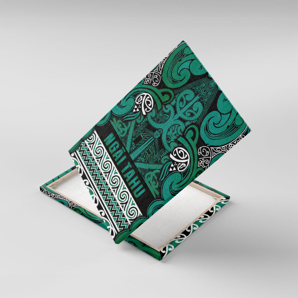 Aotearoa Iwi Ngai Tahu Canvas Wall Art Maori Wharenui House Tribal Pattern LT9 With Frame Turquoise - Polynesian Pride