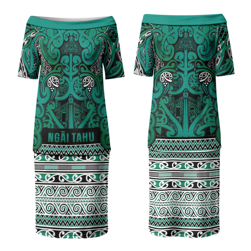 Aotearoa Iwi Ngai Tahu Couples Matching Puletasi and Hawaiian Shirt Maori Wharenui House Tribal Pattern LT9 - Polynesian Pride