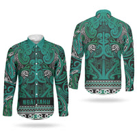 Aotearoa Iwi Ngai Tahu Couples Matching Summer Maxi Dress and Long Sleeve Button Shirt Maori Wharenui House Tribal Pattern LT9 - Polynesian Pride