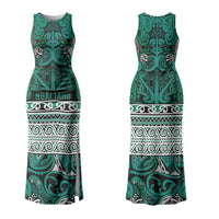 Aotearoa Iwi Ngai Tahu Couples Matching Tank Maxi Dress and Long Sleeve Button Shirt Maori Wharenui House Tribal Pattern LT9 - Polynesian Pride