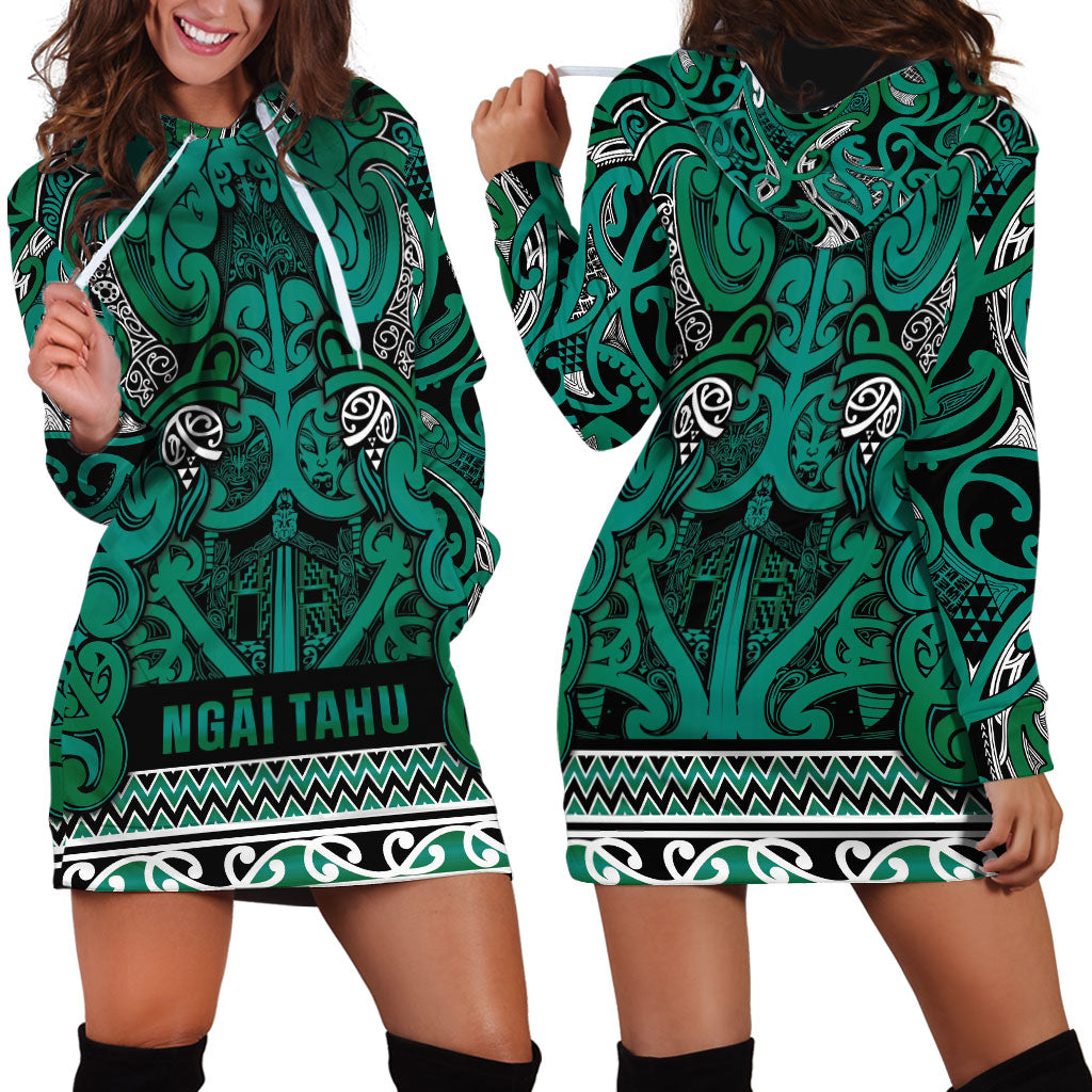 Aotearoa Iwi Ngai Tahu Hoodie Dress Maori Wharenui House Tribal Pattern LT9 - Polynesian Pride
