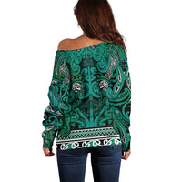 Aotearoa Iwi Ngai Tahu Off Shoulder Sweater Maori Wharenui House Tribal Pattern LT9 - Polynesian Pride