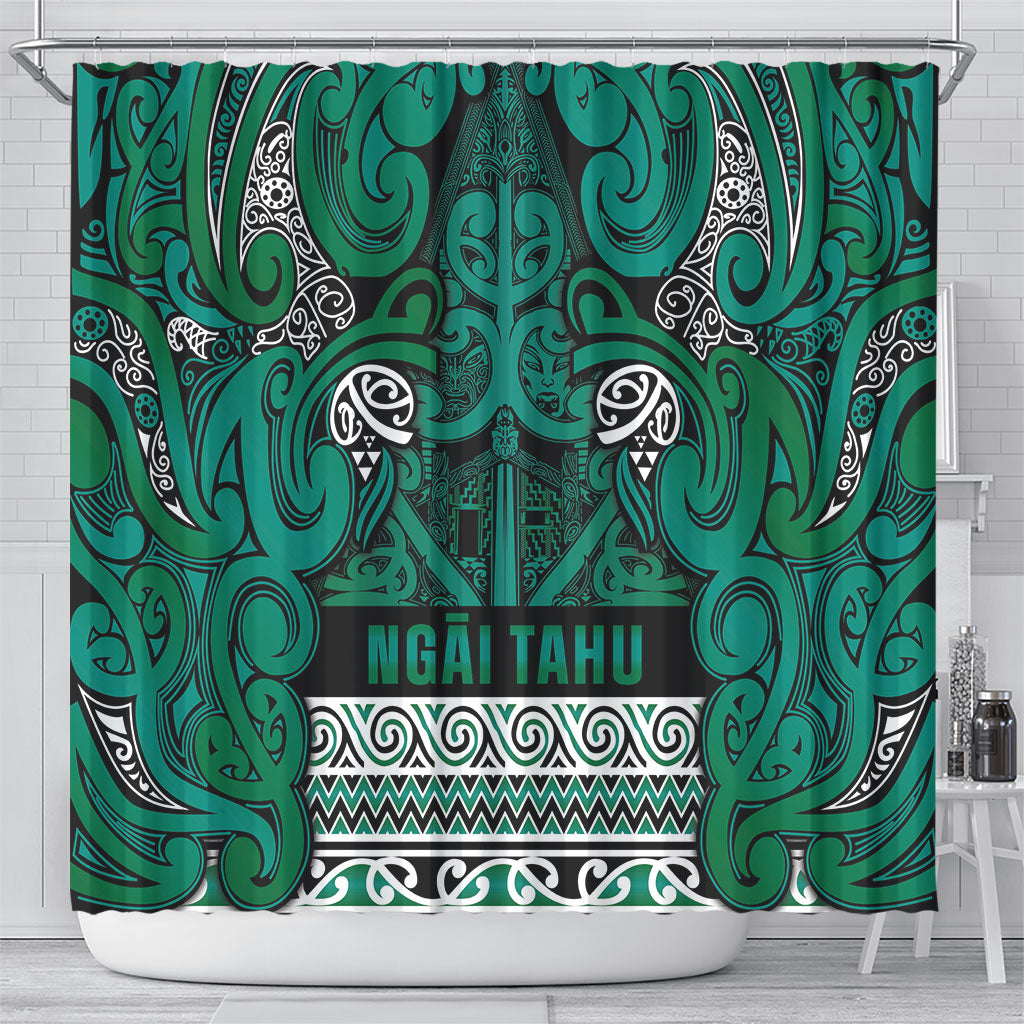Aotearoa Iwi Ngai Tahu Shower Curtain Maori Wharenui House Tribal Pattern LT9 - Polynesian Pride