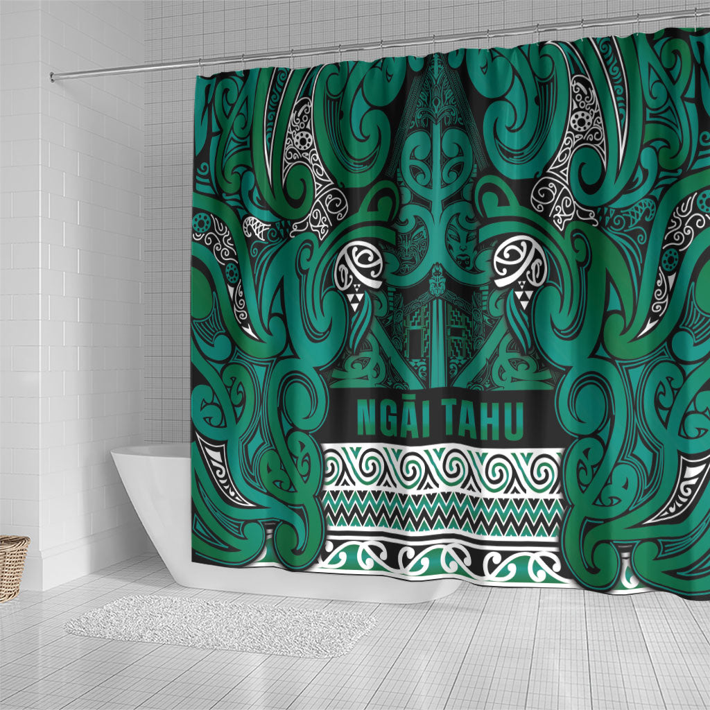 Aotearoa Iwi Ngai Tahu Shower Curtain Maori Wharenui House Tribal Pattern LT9 - Polynesian Pride