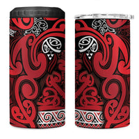 Aotearoa Iwi Ngati Kahungunu 4 in 1 Can Cooler Tumbler Maori Wharenui House Tribal Pattern LT9 One Size: 16 oz Dark red - Polynesian Pride