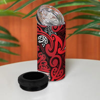 Aotearoa Iwi Ngati Kahungunu 4 in 1 Can Cooler Tumbler Maori Wharenui House Tribal Pattern LT9 - Polynesian Pride