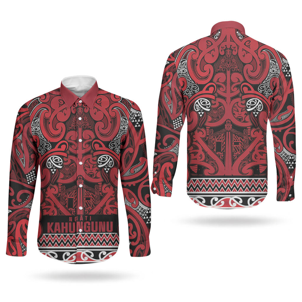 Aotearoa Iwi Ngati Kahungunu Couples Matching Off Shoulder Short Dress and Long Sleeve Button Shirt Maori Wharenui House Tribal Pattern LT9 - Polynesian Pride