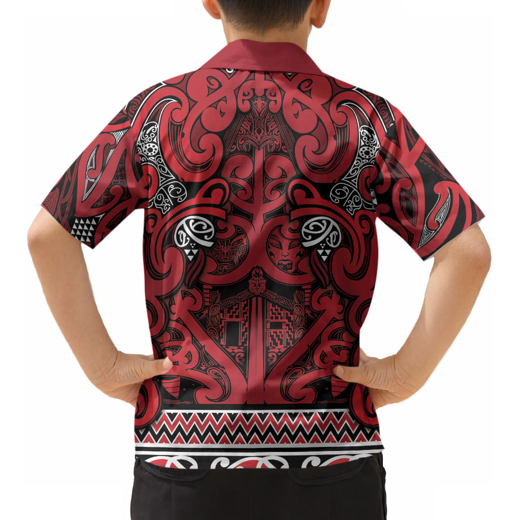 Aotearoa Iwi Ngati Kahungunu Kid Hawaiian Shirt Maori Wharenui House Tribal Pattern LT9 - Polynesian Pride