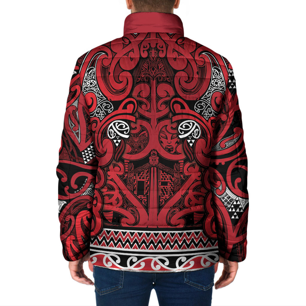 Aotearoa Iwi Ngati Kahungunu Padded Jacket Maori Wharenui House Tribal Pattern LT9 - Polynesian Pride