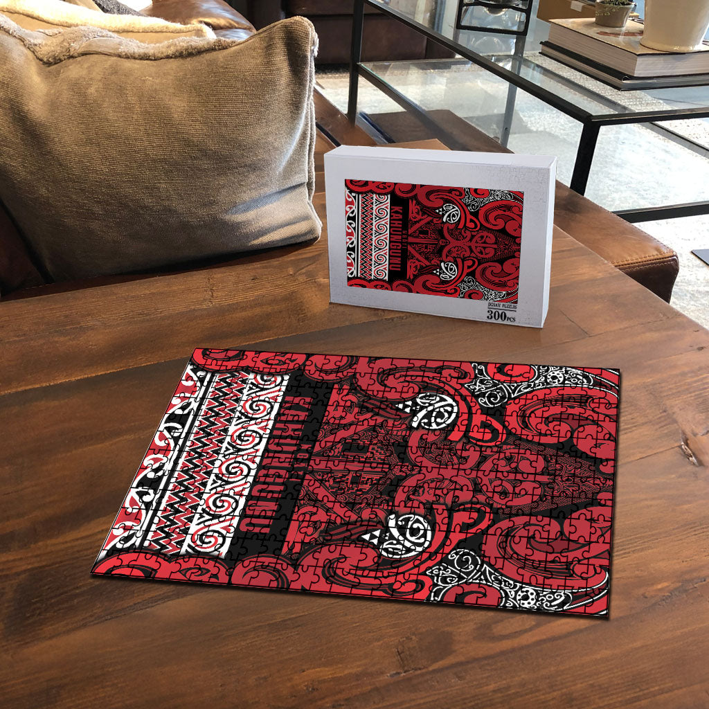 Aotearoa Iwi Ngati Kahungunu Puzzle Maori Wharenui House Tribal Pattern LT9 - Polynesian Pride