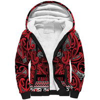 Aotearoa Iwi Ngati Kahungunu Sherpa Hoodie Maori Wharenui House Tribal Pattern LT9 Unisex Dark red - Polynesian Pride