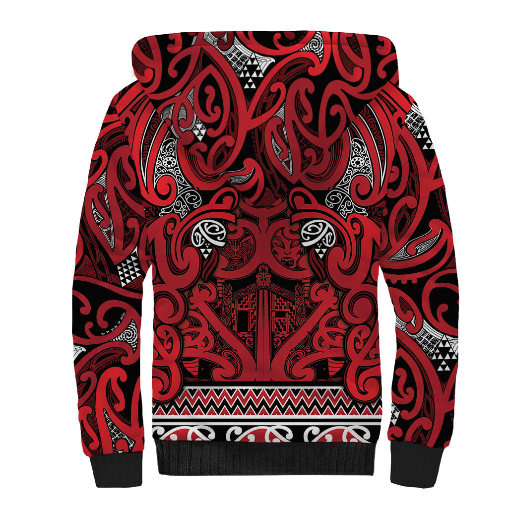Aotearoa Iwi Ngati Kahungunu Sherpa Hoodie Maori Wharenui House Tribal Pattern LT9 - Polynesian Pride