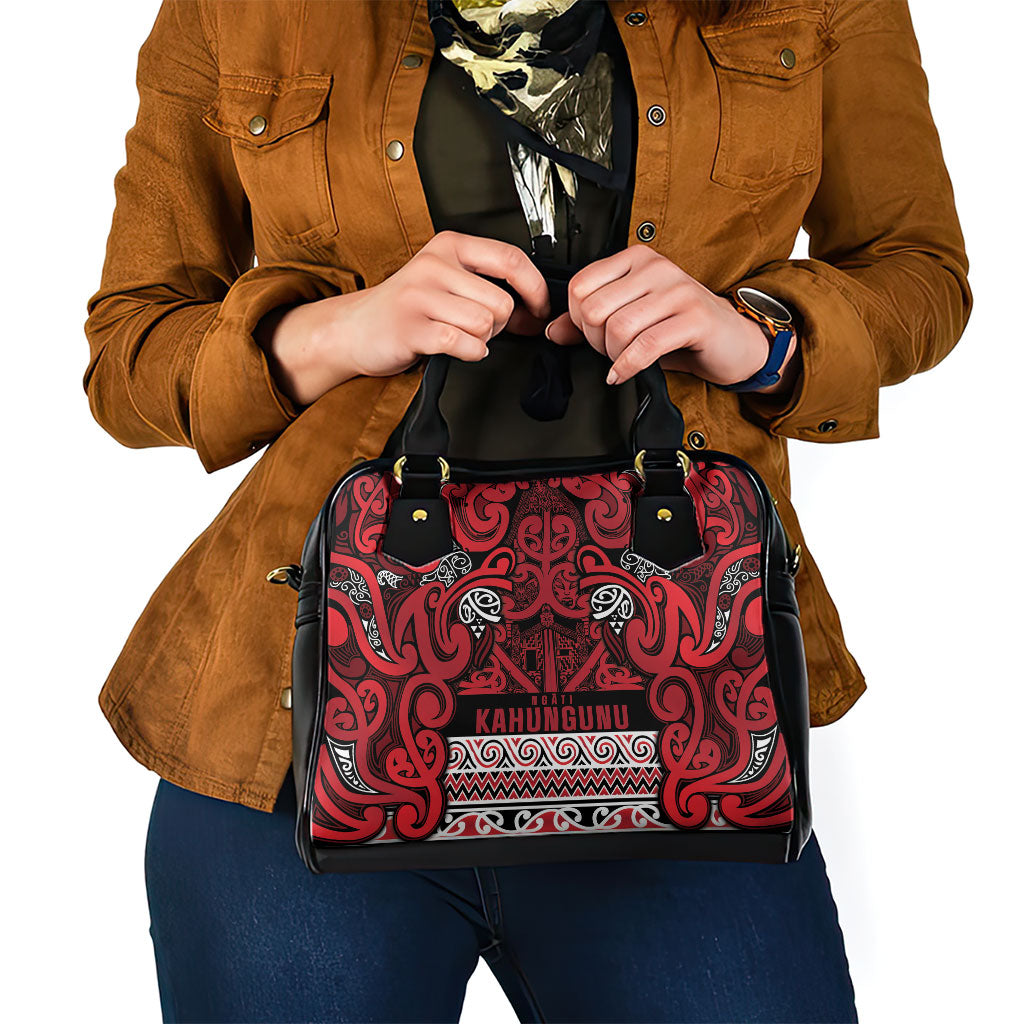 Aotearoa Iwi Ngati Kahungunu Shoulder Handbag Maori Wharenui House Tribal Pattern LT9 - Polynesian Pride