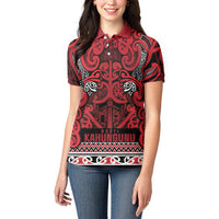 Aotearoa Iwi Ngati Kahungunu Women Polo Shirt Maori Wharenui House Tribal Pattern LT9 - Polynesian Pride
