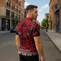 Aotearoa Iwi Ngati Kahungunu Zipper Polo Shirt Maori Wharenui House Tribal Pattern LT9 - Polynesian Pride