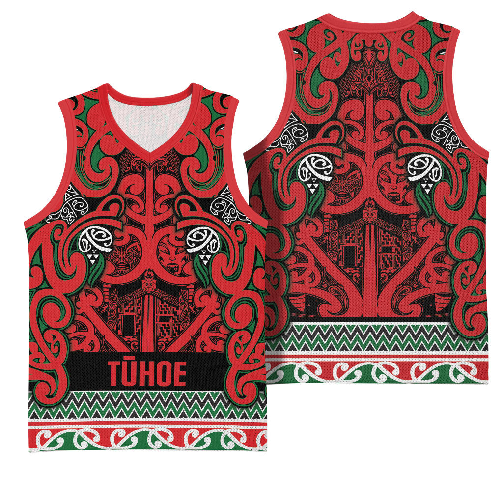 Aotearoa Iwi Tuhoe Basketball Jersey Maori Wharenui House Tribal Pattern LT9 - Polynesian Pride
