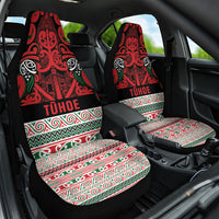 Aotearoa Iwi Tuhoe Car Seat Cover Maori Wharenui House Tribal Pattern LT9 One Size Green Red - Polynesian Pride