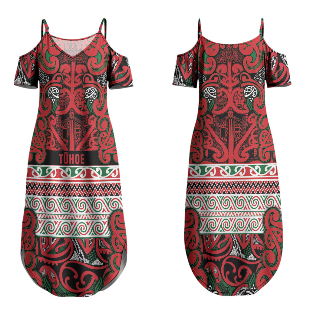 Aotearoa Iwi Tuhoe Couples Matching Summer Maxi Dress and Hawaiian Shirt Maori Wharenui House Tribal Pattern LT9 - Polynesian Pride