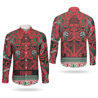 Aotearoa Iwi Tuhoe Couples Matching Summer Maxi Dress and Long Sleeve Button Shirt Maori Wharenui House Tribal Pattern LT9 - Polynesian Pride