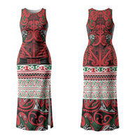 Aotearoa Iwi Tuhoe Couples Matching Tank Maxi Dress and Long Sleeve Button Shirt Maori Wharenui House Tribal Pattern LT9 - Polynesian Pride