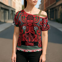 Aotearoa Iwi Tuhoe Cross Shoulder Shirt Maori Wharenui House Tribal Pattern LT9 - Polynesian Pride