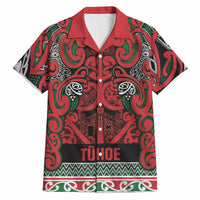 Aotearoa Iwi Tuhoe Hawaiian Shirt Maori Wharenui House Tribal Pattern LT9 Green Red - Polynesian Pride