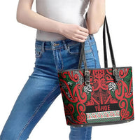 Aotearoa Iwi Tuhoe Leather Tote Bag Maori Wharenui House Tribal Pattern LT9 - Polynesian Pride