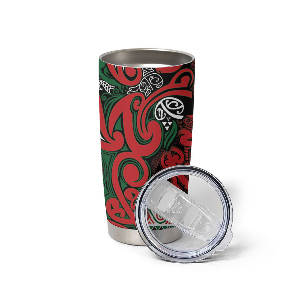 Aotearoa Iwi Tuhoe Tumbler Cup Maori Wharenui House Tribal Pattern LT9 - Polynesian Pride