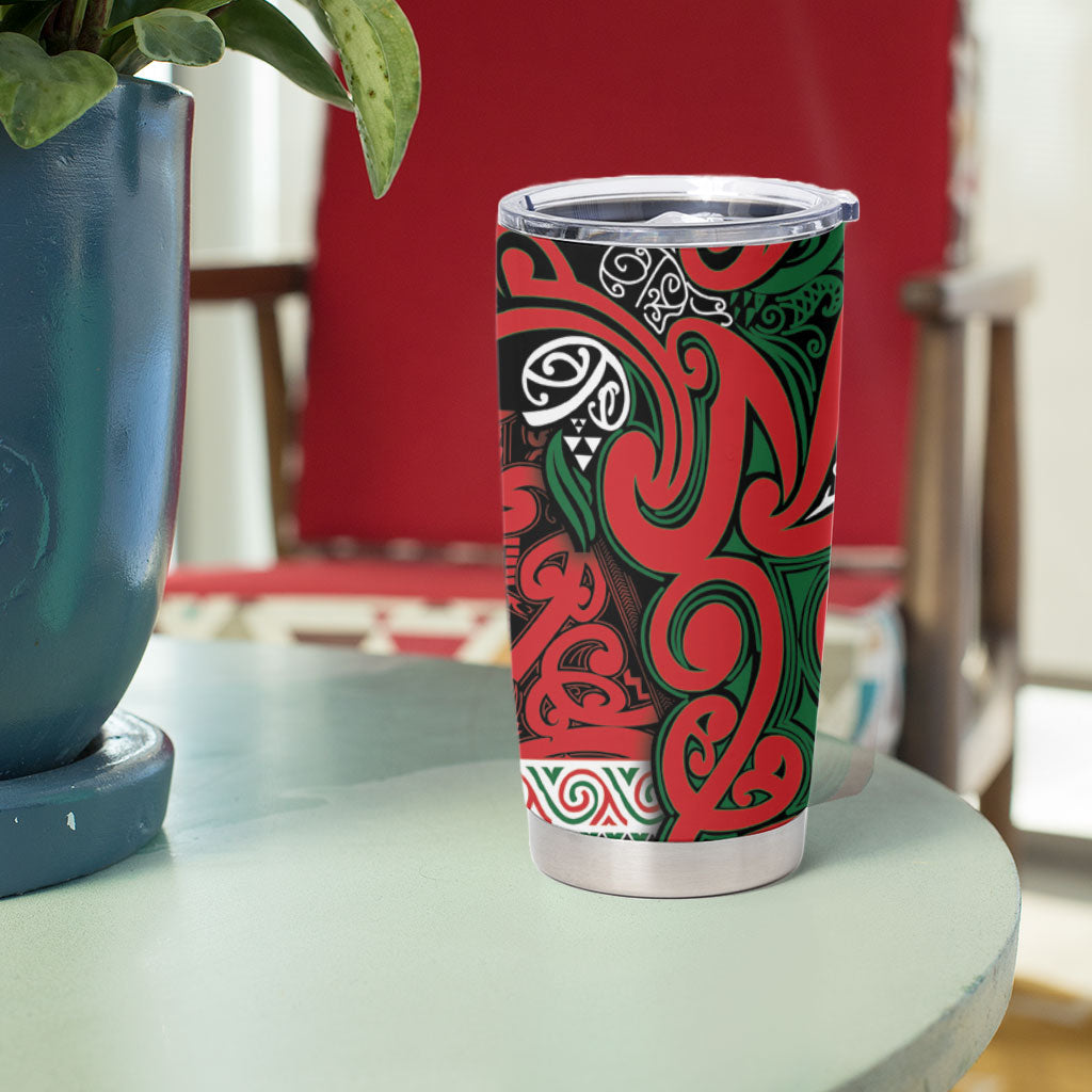 Aotearoa Iwi Tuhoe Tumbler Cup Maori Wharenui House Tribal Pattern LT9 - Polynesian Pride