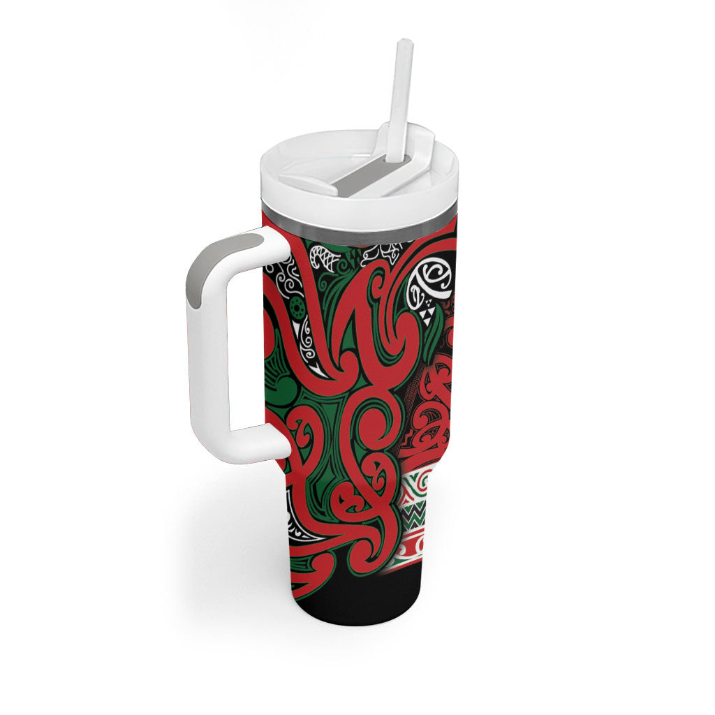 Aotearoa Iwi Tuhoe Tumbler With Handle Maori Wharenui House Tribal Pattern LT9 - Polynesian Pride