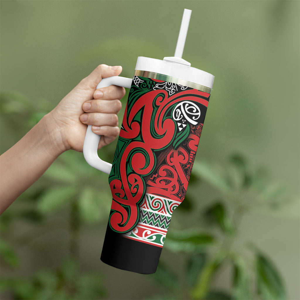 Aotearoa Iwi Tuhoe Tumbler With Handle Maori Wharenui House Tribal Pattern LT9 - Polynesian Pride