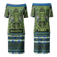 Aotearoa Iwi Whakatohea Couples Matching Puletasi and Hawaiian Shirt Maori Wharenui House Tribal Pattern LT9 - Polynesian Pride