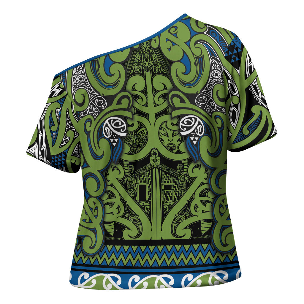 Aotearoa Iwi Whakatohea Cross Shoulder Shirt Maori Wharenui House Tribal Pattern LT9 - Polynesian Pride