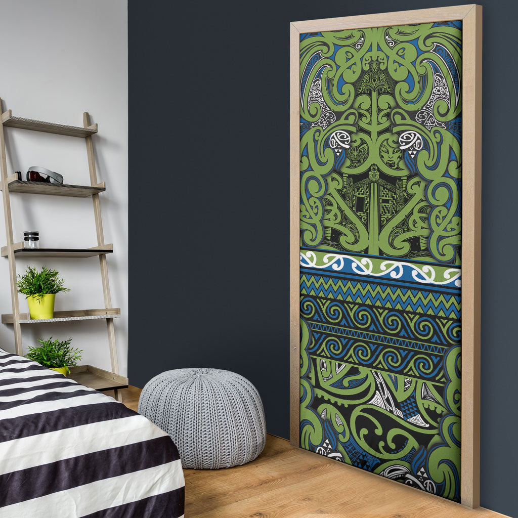 Aotearoa Iwi Whakatohea Door Cover Maori Wharenui House Tribal Pattern LT9 - Polynesian Pride