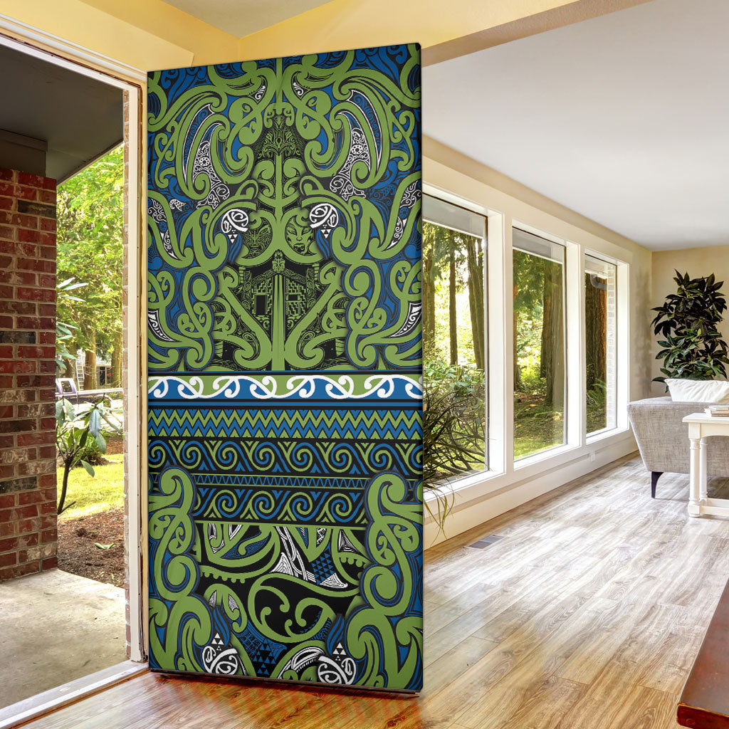 Aotearoa Iwi Whakatohea Door Cover Maori Wharenui House Tribal Pattern LT9 - Polynesian Pride