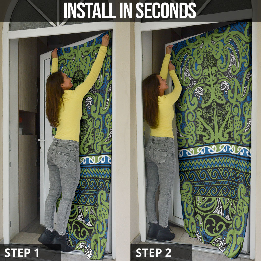 Aotearoa Iwi Whakatohea Door Cover Maori Wharenui House Tribal Pattern LT9 - Polynesian Pride