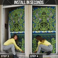 Aotearoa Iwi Whakatohea Door Cover Maori Wharenui House Tribal Pattern LT9 - Polynesian Pride