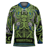 Aotearoa Iwi Whakatohea Hockey Jersey Maori Wharenui House Tribal Pattern LT9 Unisex Olive green - Polynesian Pride