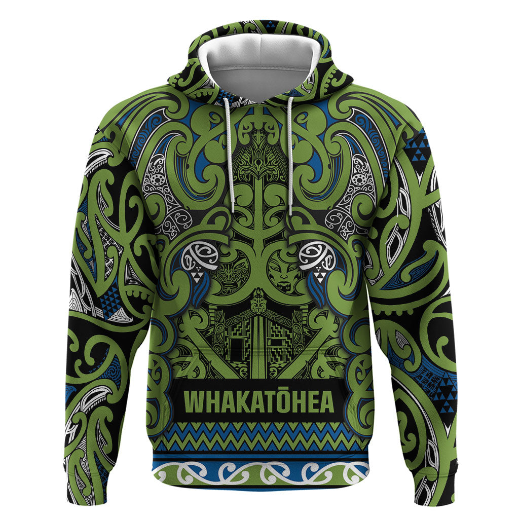 Aotearoa Iwi Whakatohea Hoodie Maori Wharenui House Tribal Pattern LT9 Pullover Hoodie Olive green - Polynesian Pride