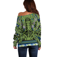 Aotearoa Iwi Whakatohea Off Shoulder Sweater Maori Wharenui House Tribal Pattern LT9 - Polynesian Pride